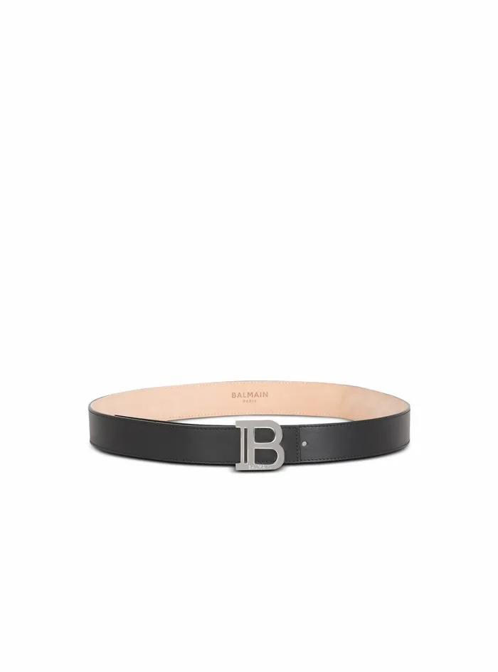 Balmain Belts Mens Smooth Leather BBelt Belt Black