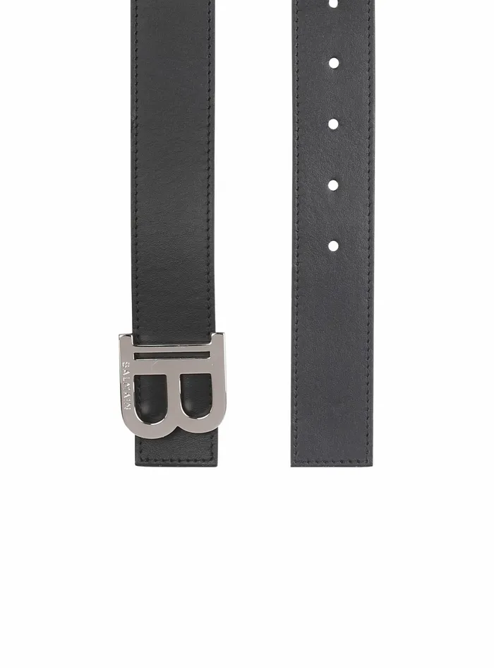 Balmain Belts Mens Smooth Leather BBelt Belt Black Balmain Belts Mens Smooth Leather BBelt Belt Black