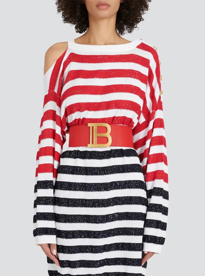 Balmain Belts Womens High Summer Capsule 8211 Leather BBelt Belt Red Balmain Belts Womens High Summer Capsule 8211 Leather BBelt Belt Red