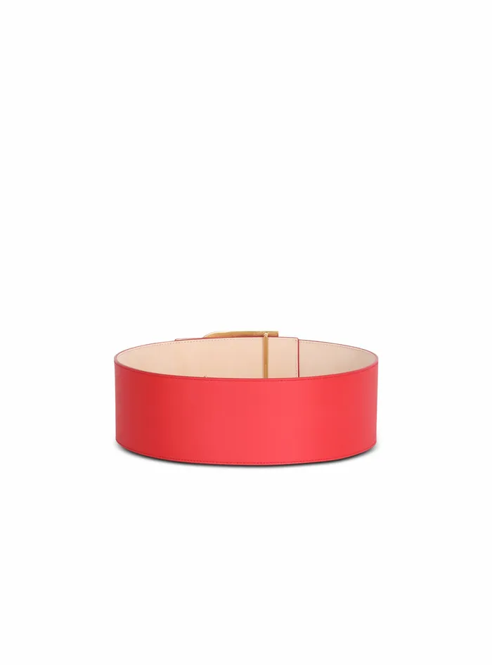 Balmain Belts Womens High Summer Capsule 8211 Leather BBelt Belt Red Balmain Belts Womens High Summer Capsule 8211 Leather BBelt Belt Red