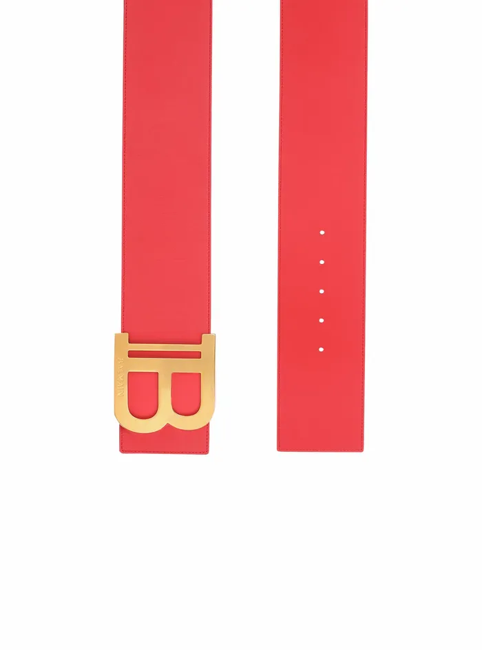 Balmain Belts Womens High Summer Capsule 8211 Leather BBelt Belt Red Balmain Belts Womens High Summer Capsule 8211 Leather BBelt Belt Red