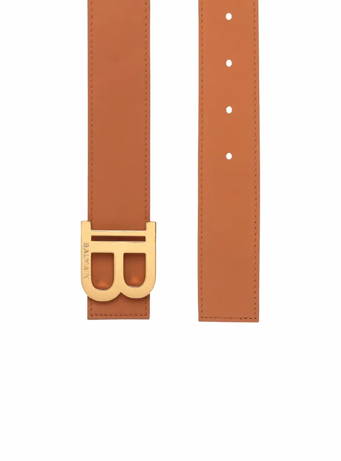 Balmain Belts Womens Leather BBelt Brown Balmain Belts Womens Leather BBelt Brown