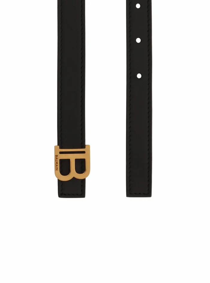 Balmain Belts Womens Smooth Leather BBelt Belt Black Balmain Belts Womens Smooth Leather BBelt Belt Black