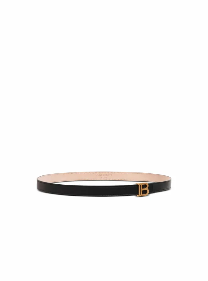 Balmain Belts Womens Smooth Leather BBelt Belt Black Balmain Belts Womens Smooth Leather BBelt Belt Black
