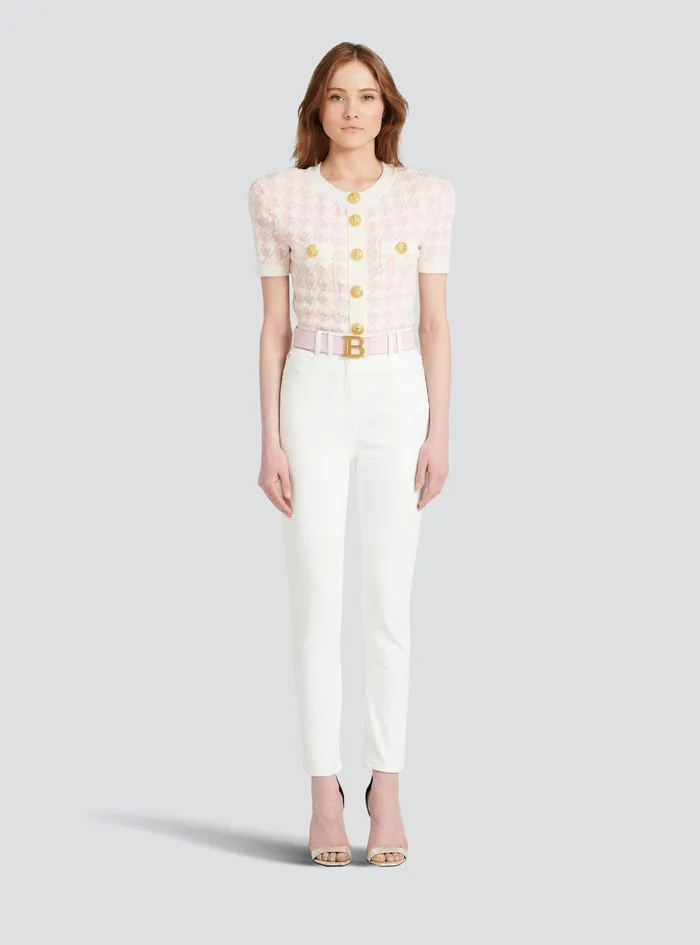Balmain Belts Womens Smooth Leather BBelt Belt Pink Balmain Belts Womens Smooth Leather BBelt Belt Pink