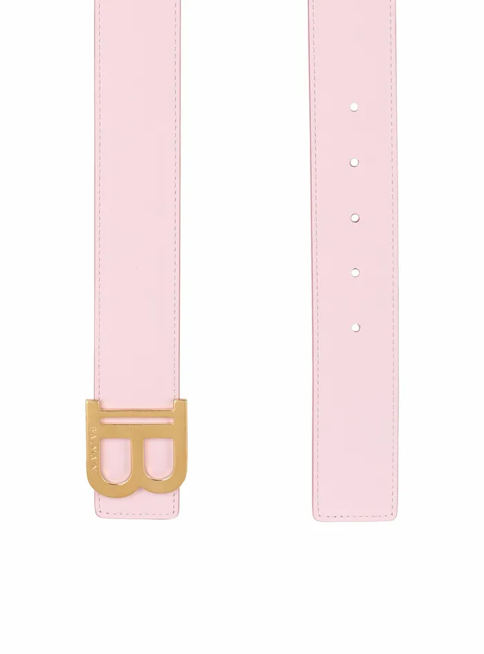 Balmain Belts Womens Smooth Leather BBelt Belt Pink Balmain Belts Womens Smooth Leather BBelt Belt Pink