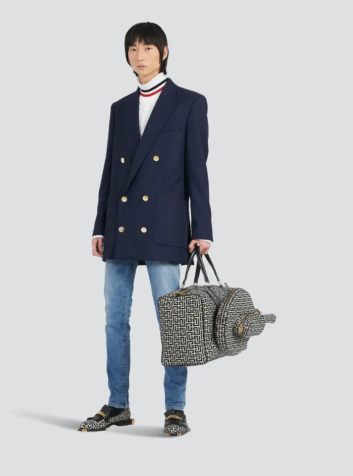 Balmain Blazers Mens Twill Blazer With DoubleBreasted SilverTone Buttoned Fastening Navy Balmain Blazers Mens Twill Blazer With DoubleBreasted SilverTone Buttoned Fastening Navy