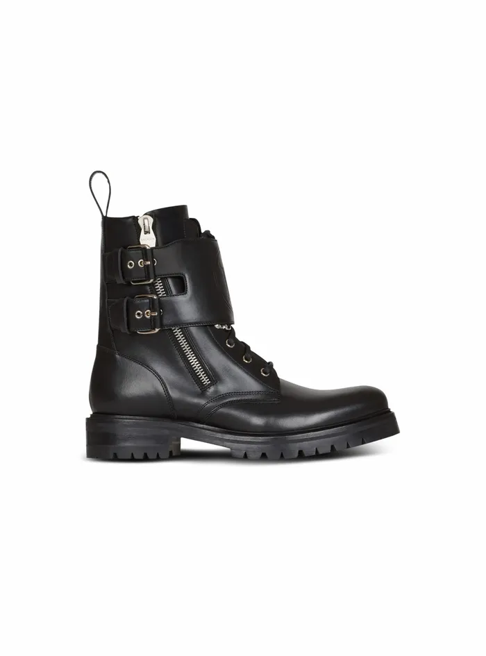Balmain Boots And Rangers Mens Smooth Leather Phil Ranger Ankle Boots Black