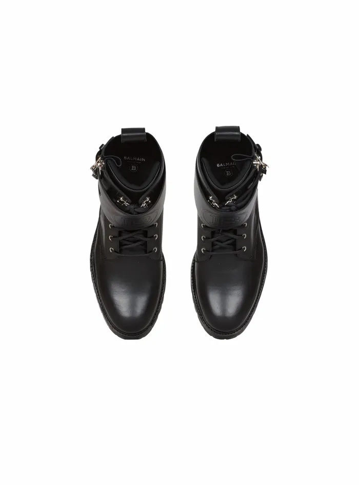 Balmain Boots And Rangers Mens Smooth Leather Phil Ranger Ankle Boots Black Balmain Boots And Rangers Mens Smooth Leather Phil Ranger Ankle Boots Black