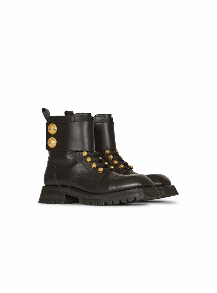Balmain Boots And Rangers Womens Leather Ranger Army Ankle Boots Black Balmain Boots And Rangers Womens Leather Ranger Army Ankle Boots Black