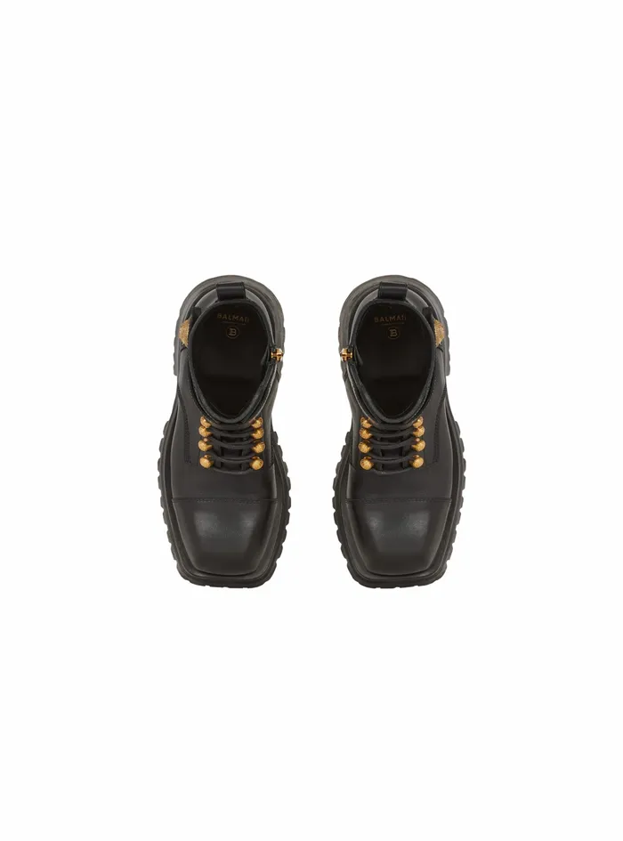 Balmain Boots And Rangers Womens Leather Ranger Army Ankle Boots Black Balmain Boots And Rangers Womens Leather Ranger Army Ankle Boots Black