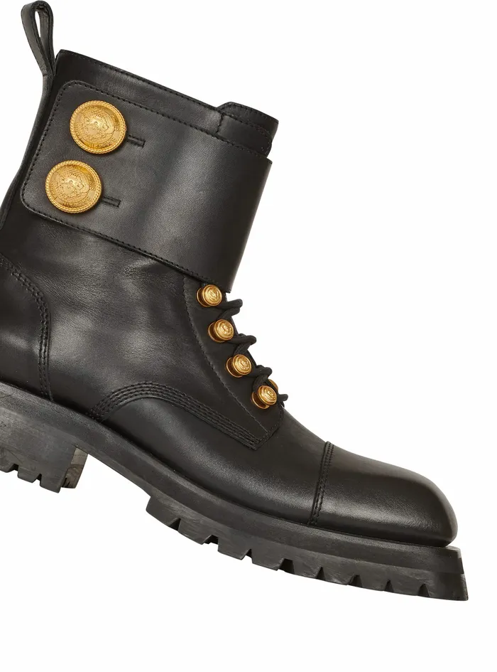 Balmain Boots And Rangers Womens Leather Ranger Army Ankle Boots Black Balmain Boots And Rangers Womens Leather Ranger Army Ankle Boots Black
