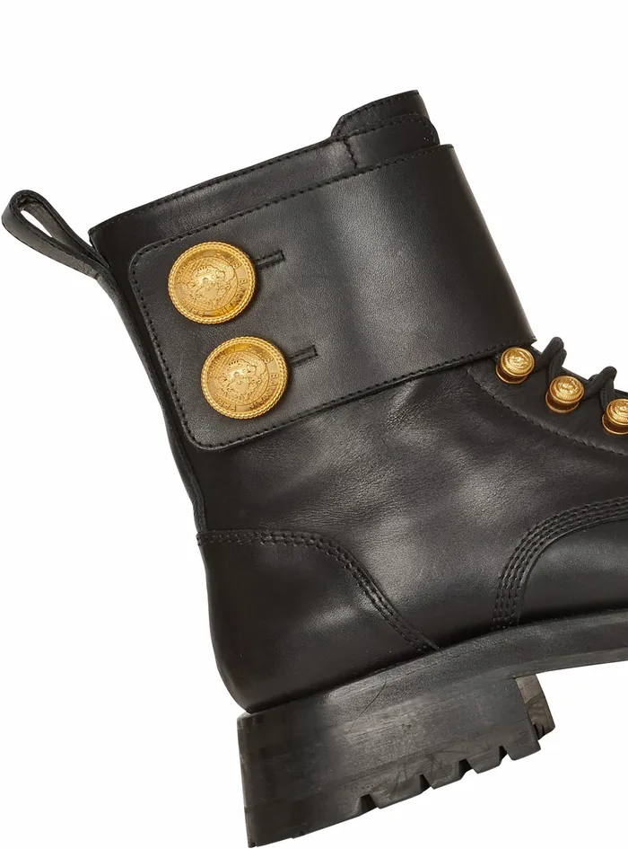 Balmain Boots And Rangers Womens Leather Ranger Army Ankle Boots Black Balmain Boots And Rangers Womens Leather Ranger Army Ankle Boots Black
