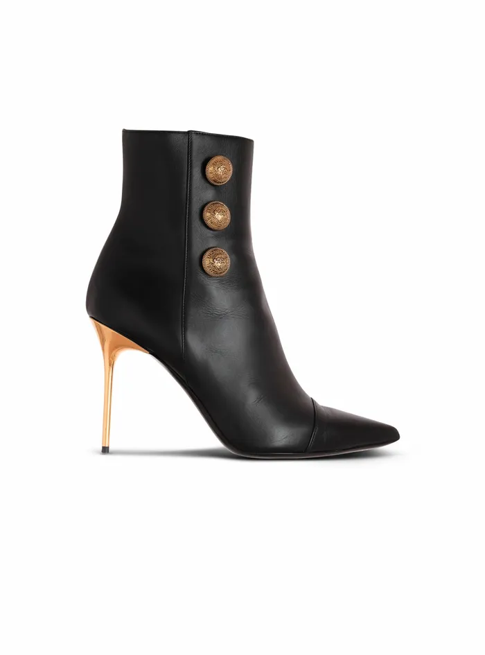 Balmain Boots And Rangers Womens Leather Roni Ankle Boots Black
