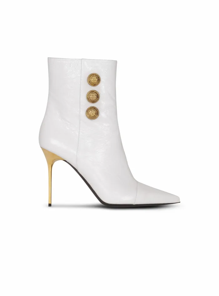 Balmain Boots And Rangers Womens Leather Roni Ankle Boots White