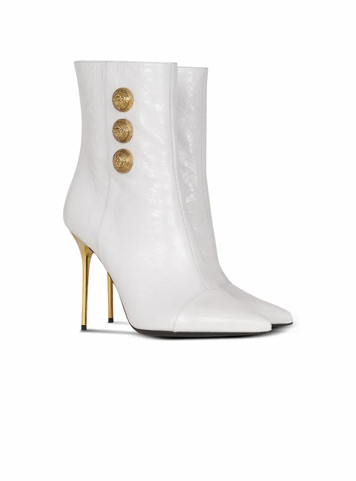 Balmain Boots And Rangers Womens Leather Roni Ankle Boots White Balmain Boots And Rangers Womens Leather Roni Ankle Boots White
