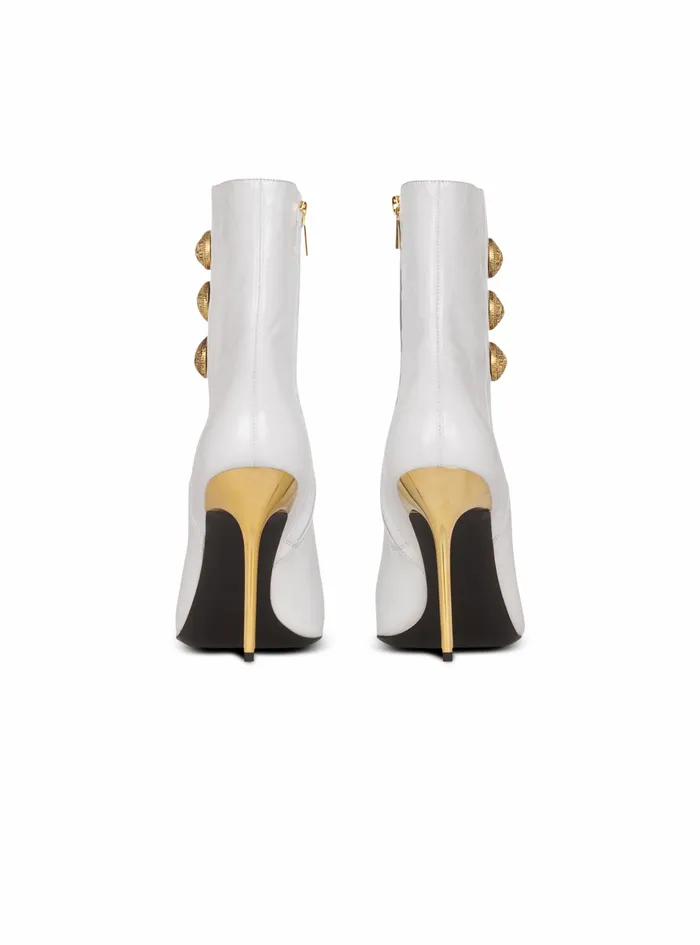 Balmain Boots And Rangers Womens Leather Roni Ankle Boots White Balmain Boots And Rangers Womens Leather Roni Ankle Boots White