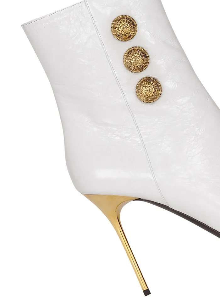 Balmain Boots And Rangers Womens Leather Roni Ankle Boots White Balmain Boots And Rangers Womens Leather Roni Ankle Boots White