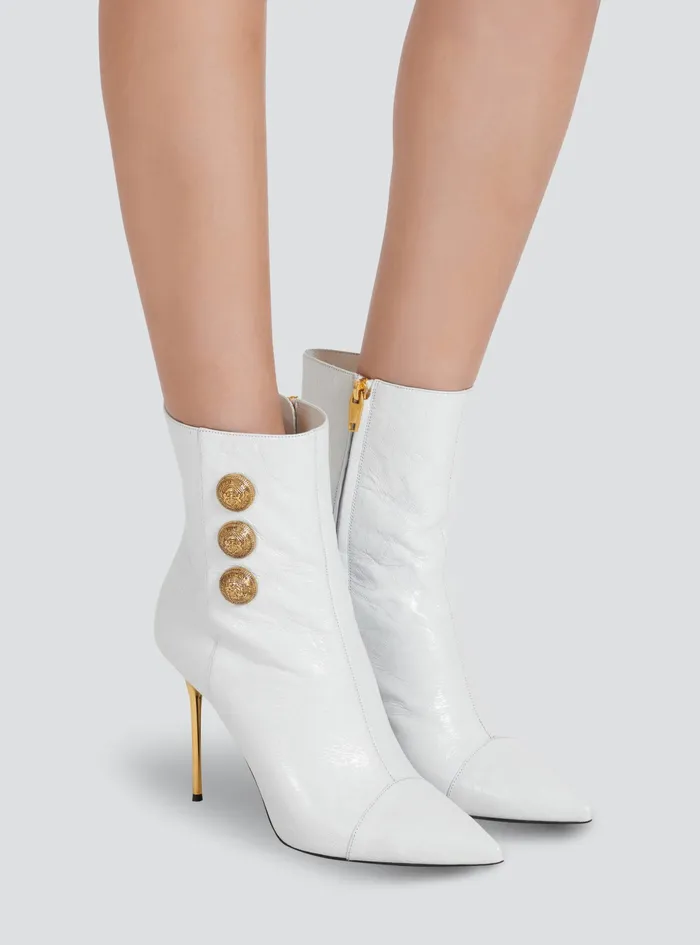 Balmain Boots And Rangers Womens Leather Roni Ankle Boots White Balmain Boots And Rangers Womens Leather Roni Ankle Boots White