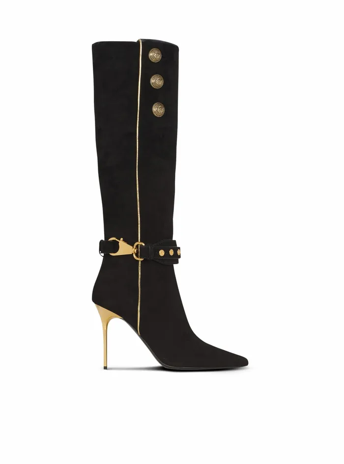Balmain Boots And Rangers Womens Suede Robin Boots Black