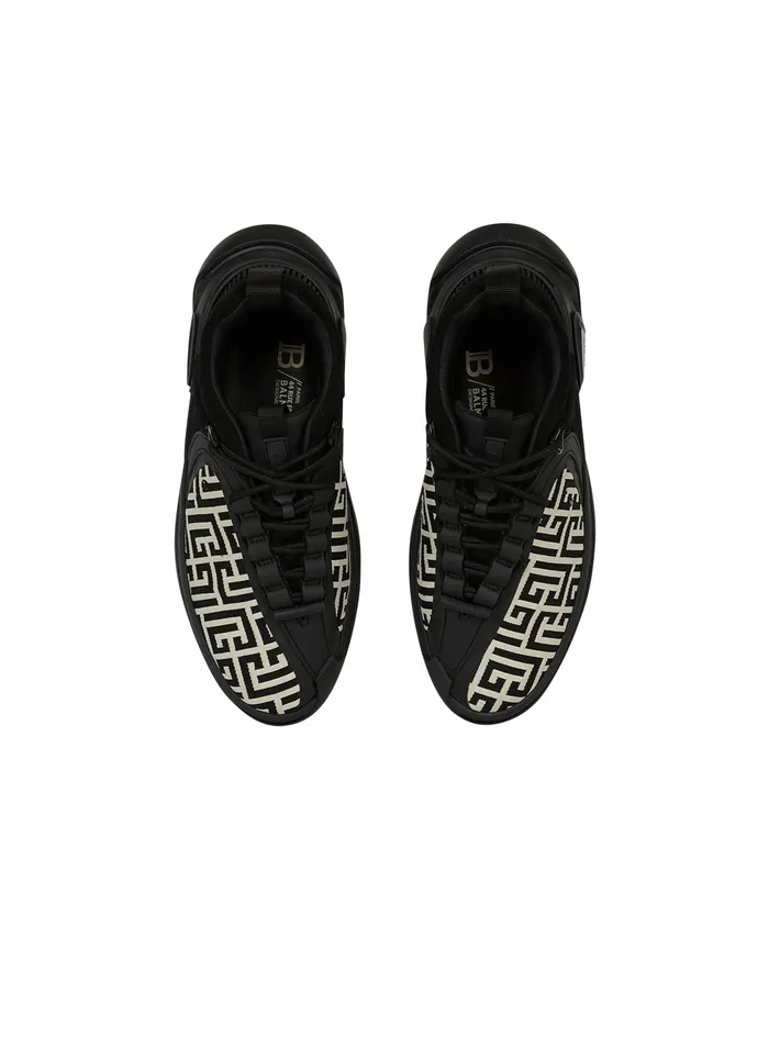 Balmain Brunner Mens Bicolor Gummy Leather And Mesh BRunner Sneakers Black Balmain Brunner Mens Bicolor Gummy Leather And Mesh BRunner Sneakers Black