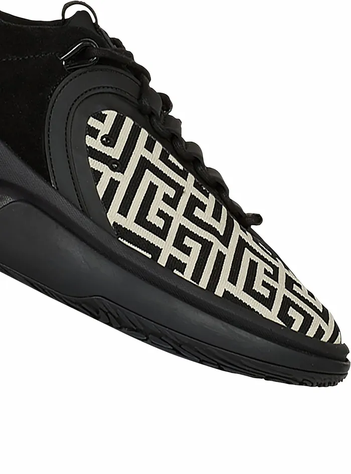 Balmain Brunner Mens Bicolor Gummy Leather And Mesh BRunner Sneakers Black Balmain Brunner Mens Bicolor Gummy Leather And Mesh BRunner Sneakers Black