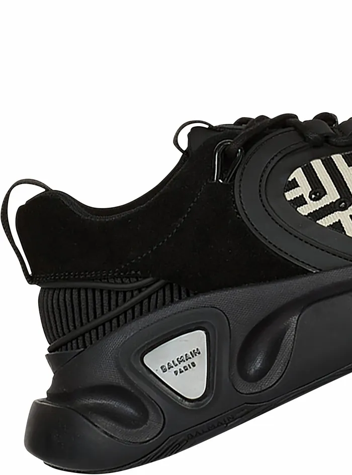 Balmain Brunner Mens Bicolor Gummy Leather And Mesh BRunner Sneakers Black Balmain Brunner Mens Bicolor Gummy Leather And Mesh BRunner Sneakers Black