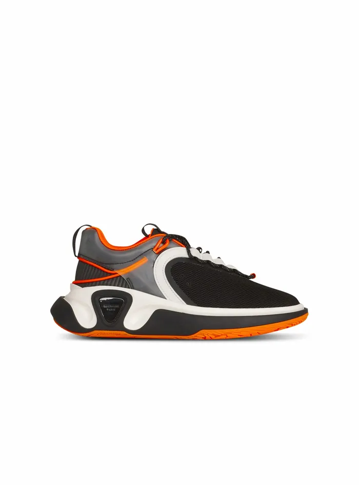 Balmain Brunner Mens Gummy Leather And Mesh BRunner Sneakers Multicolor