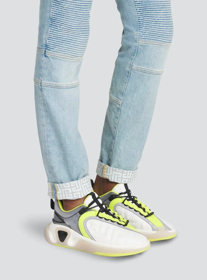Balmain Brunner Mens Gummy Leather And Mesh BRunner Sneakers Multicolor Balmain Brunner Mens Gummy Leather And Mesh BRunner Sneakers Multicolor