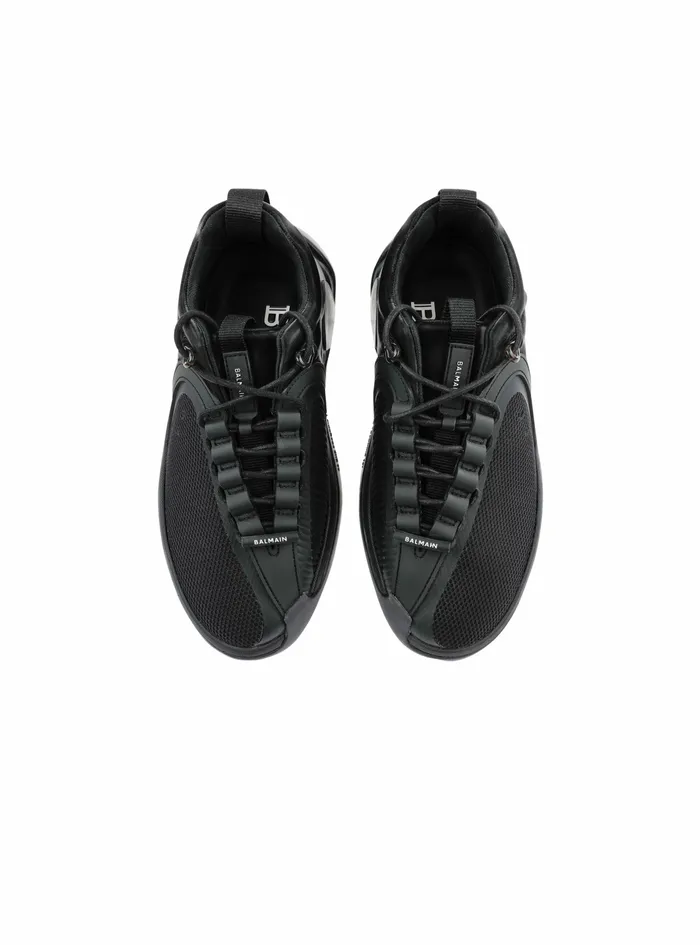 Balmain Brunner Mens Reflective Material And Mesh BRunner Sneakers Black Balmain Brunner Mens Reflective Material And Mesh BRunner Sneakers Black