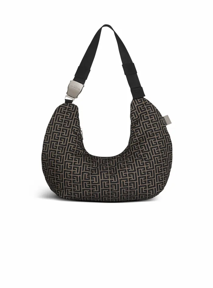 Balmain CrossBody Bags Mens Nylon Pillow Hobo Bag Khaki