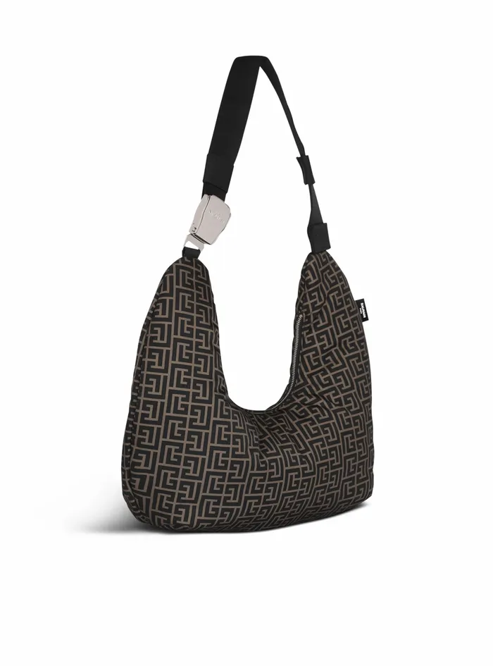 Balmain CrossBody Bags Mens Nylon Pillow Hobo Bag Khaki Balmain CrossBody Bags Mens Nylon Pillow Hobo Bag Khaki