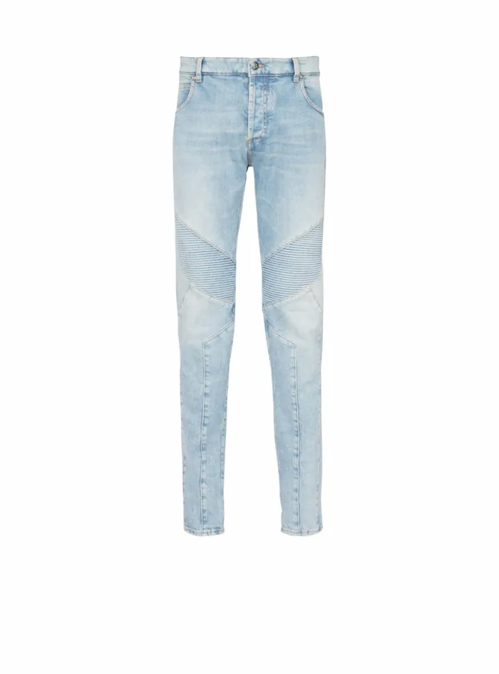 Balmain Denim Mens Slim Cut EcoDesigned Denim Cotton Jeans Blue