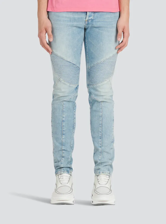Balmain Denim Mens Slim Cut EcoDesigned Denim Cotton Jeans Blue Balmain Denim Mens Slim Cut EcoDesigned Denim Cotton Jeans Blue