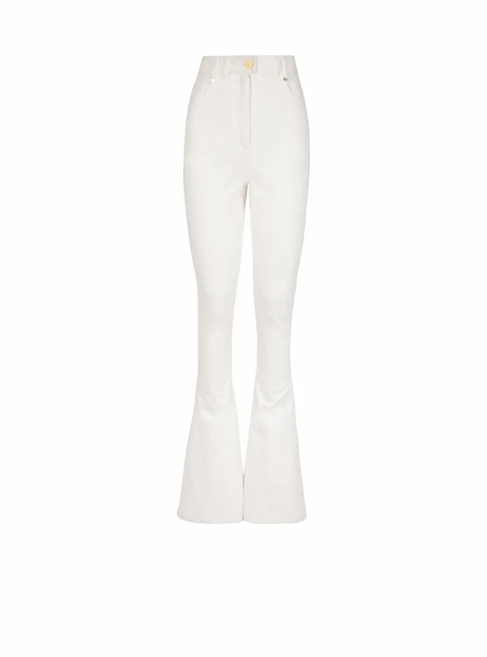 Balmain Denim Womens Bootcut Jeans White