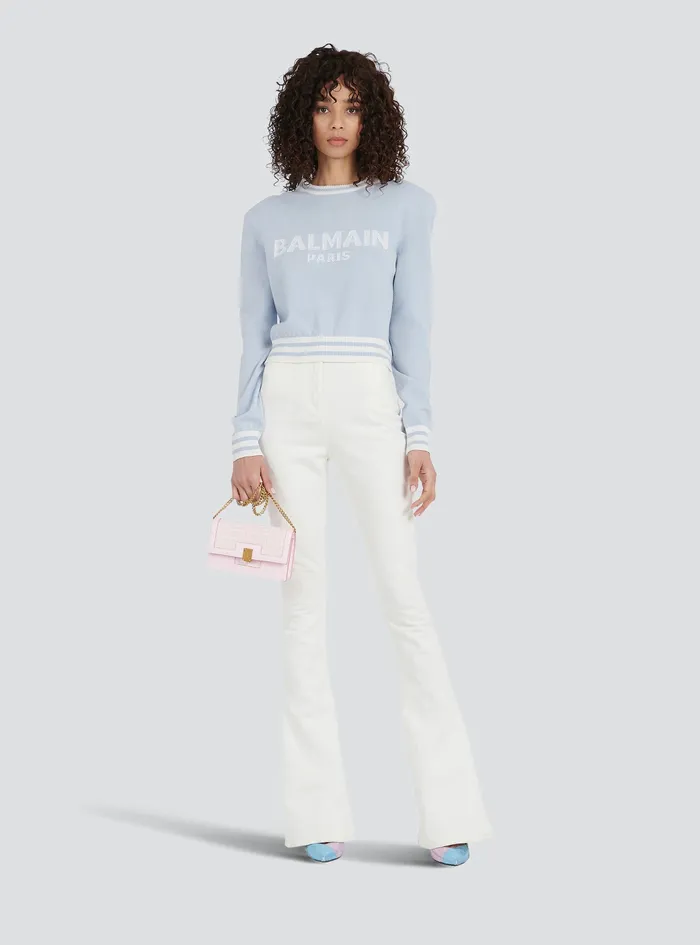 Balmain Denim Womens Bootcut Jeans White Balmain Denim Womens Bootcut Jeans White