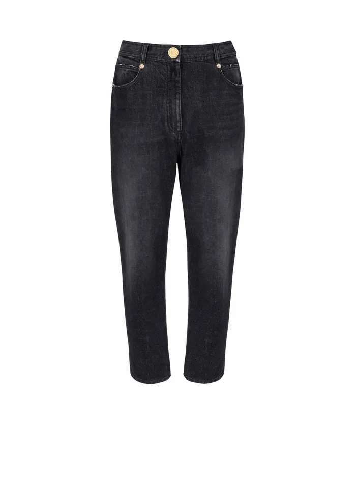 Balmain Denim Womens EcoDesigned Boyfriend Jeans Black