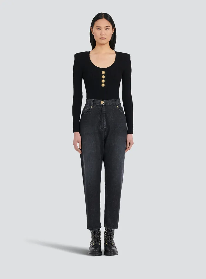 Balmain Denim Womens EcoDesigned Boyfriend Jeans Black Balmain Denim Womens EcoDesigned Boyfriend Jeans Black