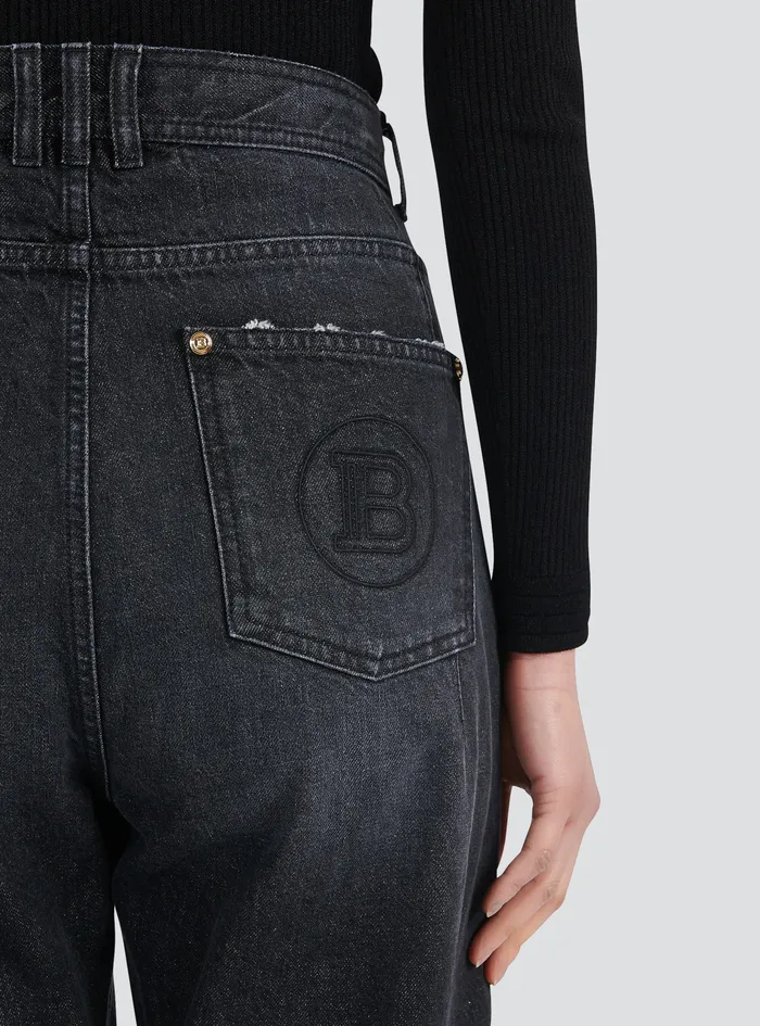 Balmain Denim Womens EcoDesigned Boyfriend Jeans Black Balmain Denim Womens EcoDesigned Boyfriend Jeans Black