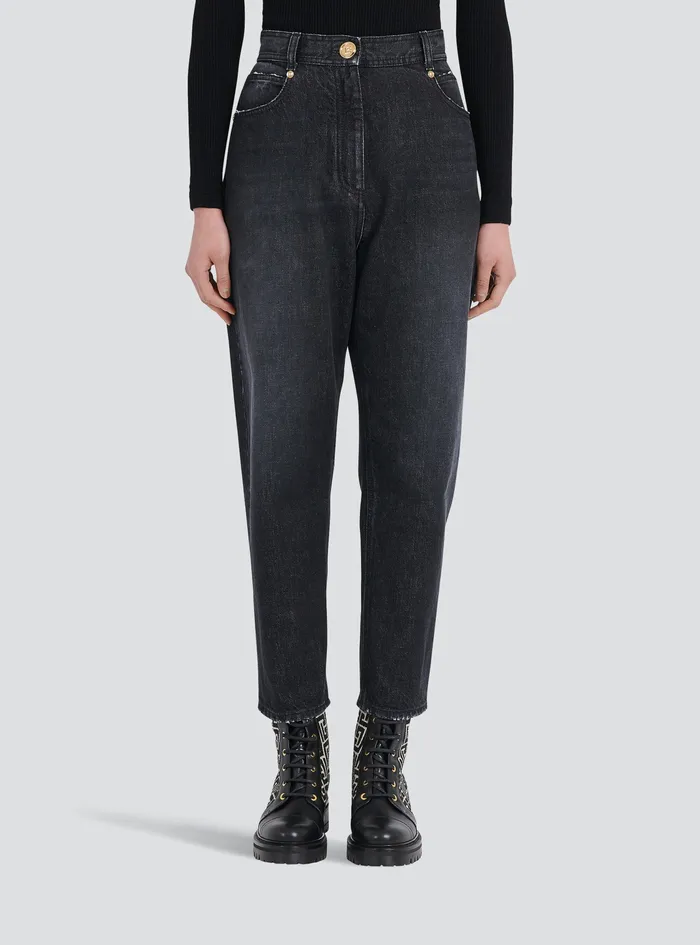 Balmain Denim Womens EcoDesigned Boyfriend Jeans Black Balmain Denim Womens EcoDesigned Boyfriend Jeans Black