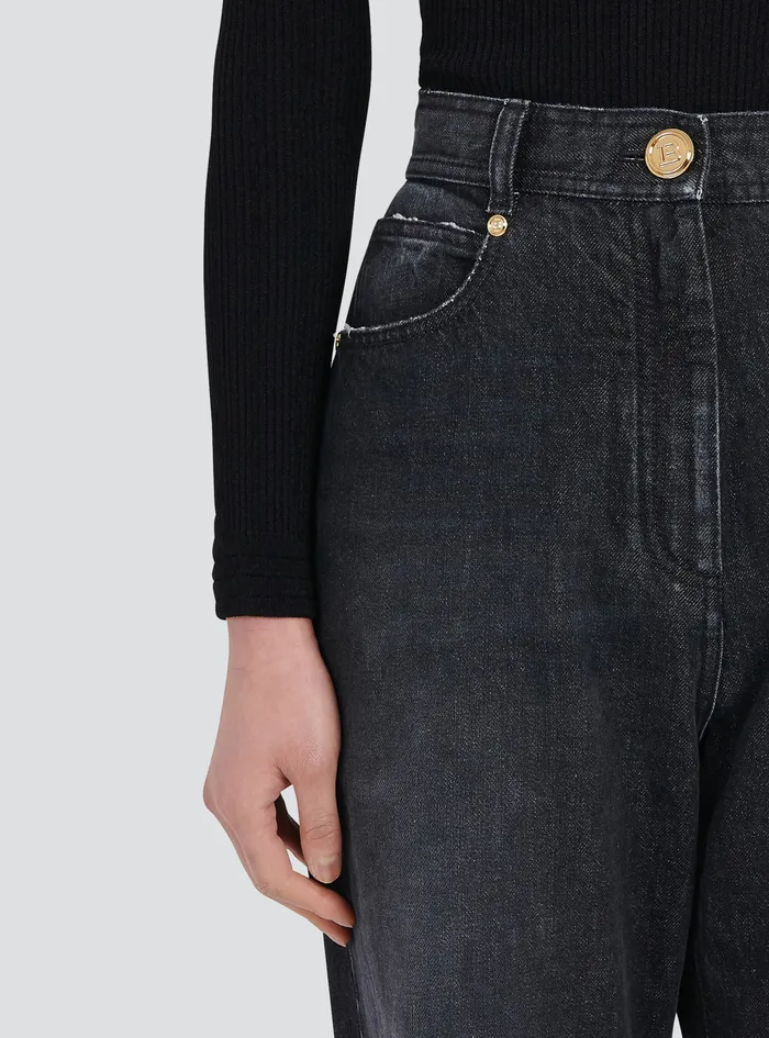 Balmain Denim Womens EcoDesigned Boyfriend Jeans Black Balmain Denim Womens EcoDesigned Boyfriend Jeans Black