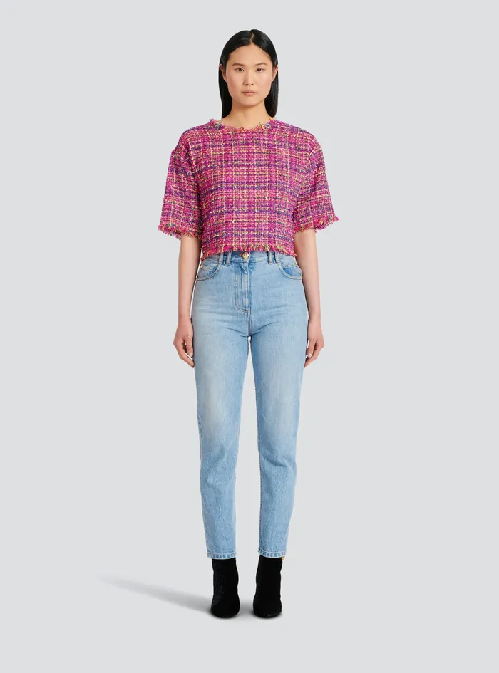 Balmain Denim Womens Slim Cut Jeans Blue Balmain Denim Womens Slim Cut Jeans Blue