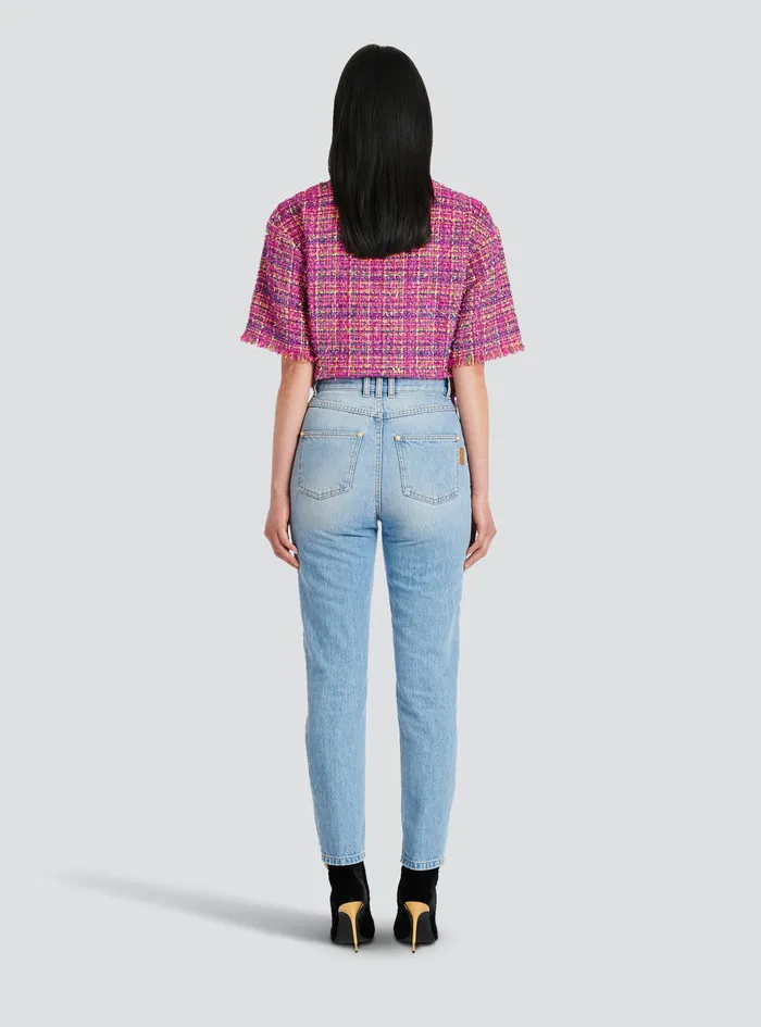 Balmain Denim Womens Slim Cut Jeans Blue Balmain Denim Womens Slim Cut Jeans Blue