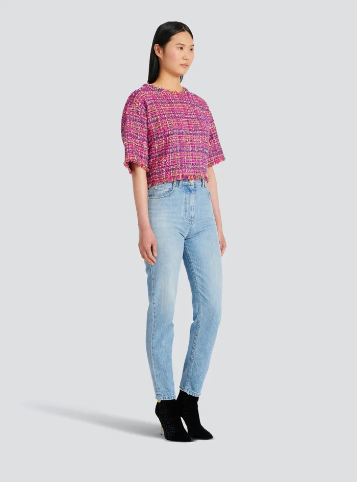 Balmain Denim Womens Slim Cut Jeans Blue Balmain Denim Womens Slim Cut Jeans Blue