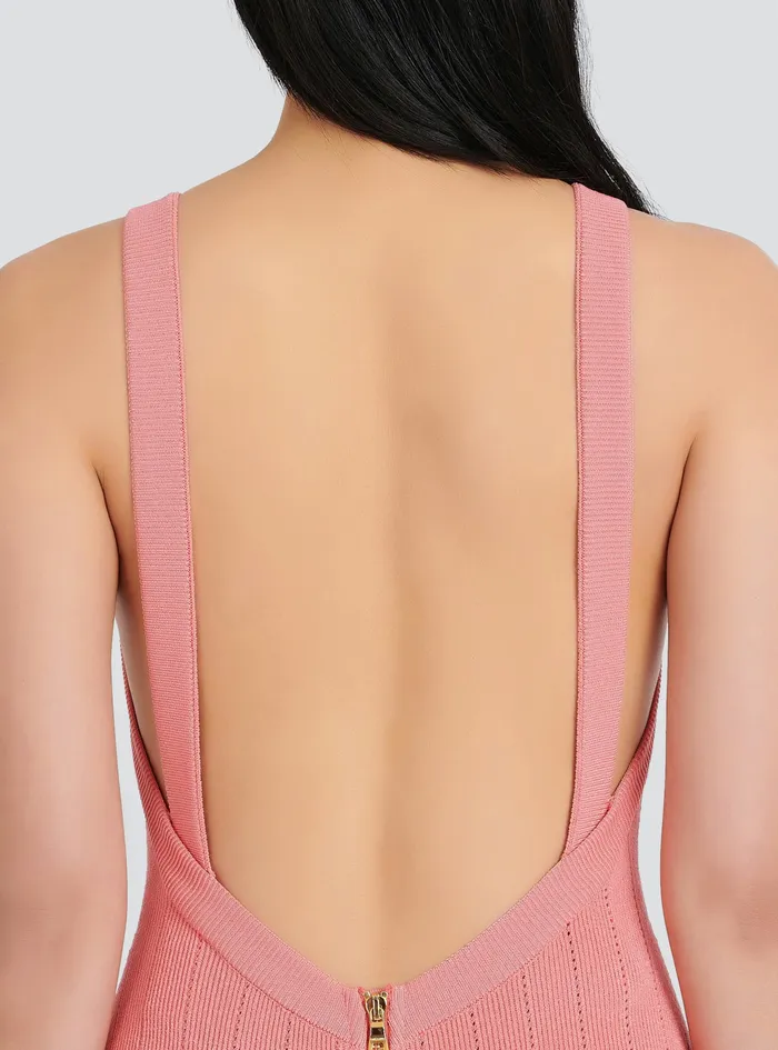 Balmain Dresses Womens MidLength EcoDesigned Knit Dress Pink Balmain Dresses Womens MidLength EcoDesigned Knit Dress Pink