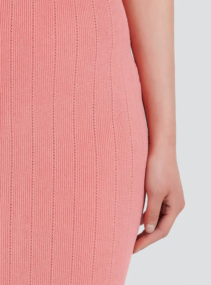 Balmain Dresses Womens MidLength EcoDesigned Knit Dress Pink Balmain Dresses Womens MidLength EcoDesigned Knit Dress Pink