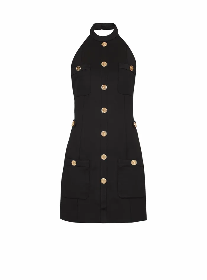Balmain Dresses Womens OpenBack Dress With GoldTone Buttons Black