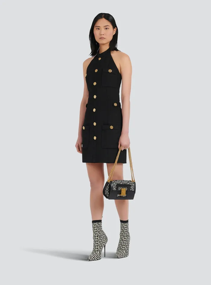 Balmain Dresses Womens OpenBack Dress With GoldTone Buttons Black Balmain Dresses Womens OpenBack Dress With GoldTone Buttons Black