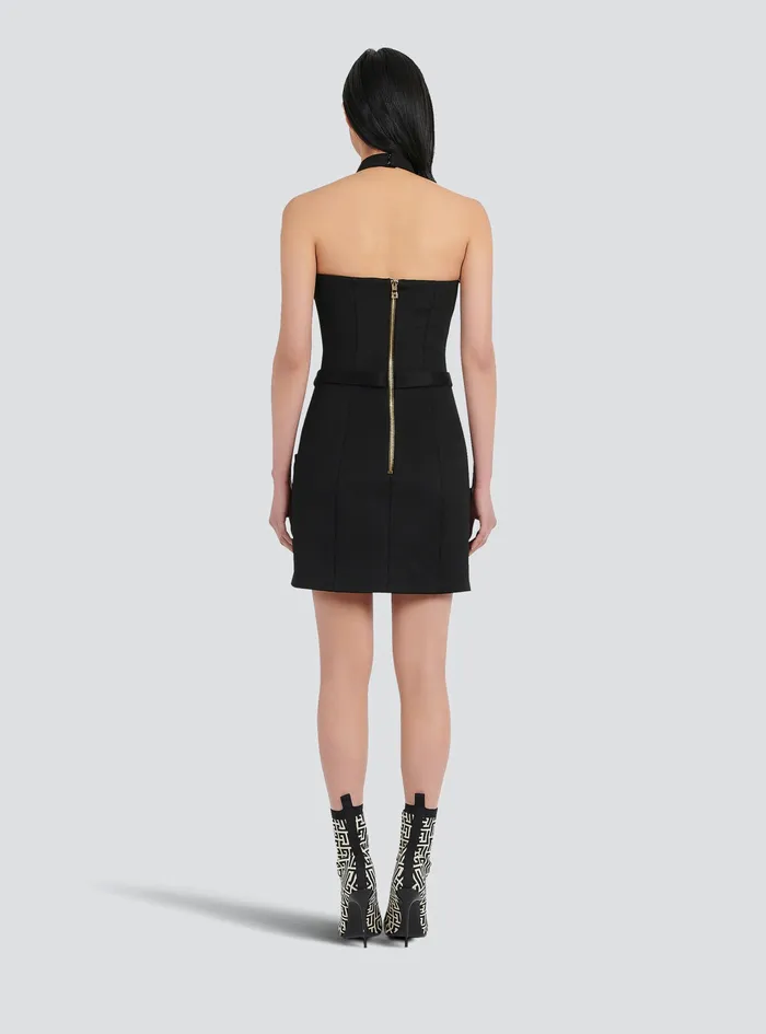 Balmain Dresses Womens OpenBack Dress With GoldTone Buttons Black Balmain Dresses Womens OpenBack Dress With GoldTone Buttons Black