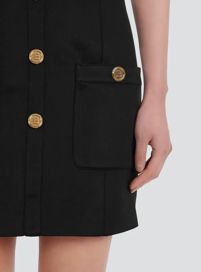 Balmain Dresses Womens OpenBack Dress With GoldTone Buttons Black Balmain Dresses Womens OpenBack Dress With GoldTone Buttons Black